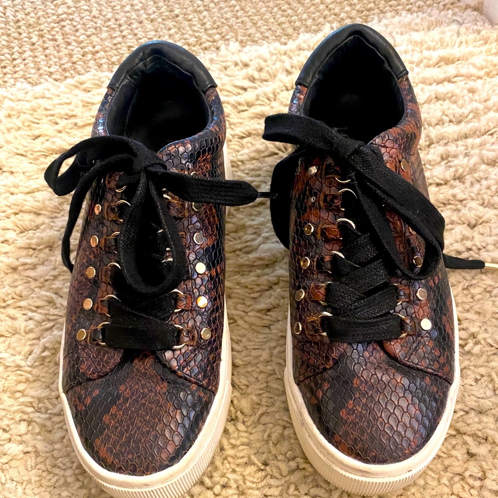 Joie snakeskin print sneakers